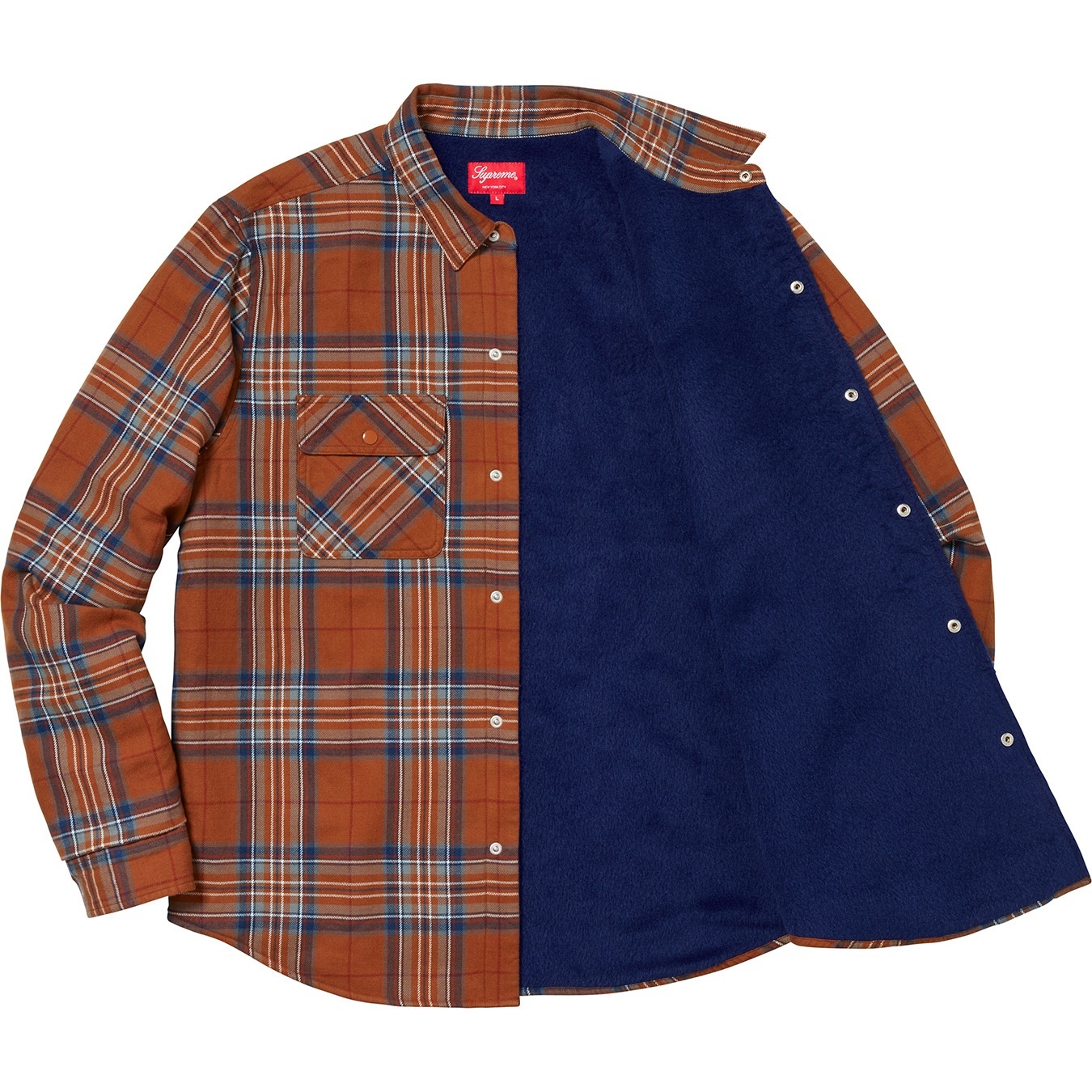 Pile Lined Plaid Flannel Shirt view 7